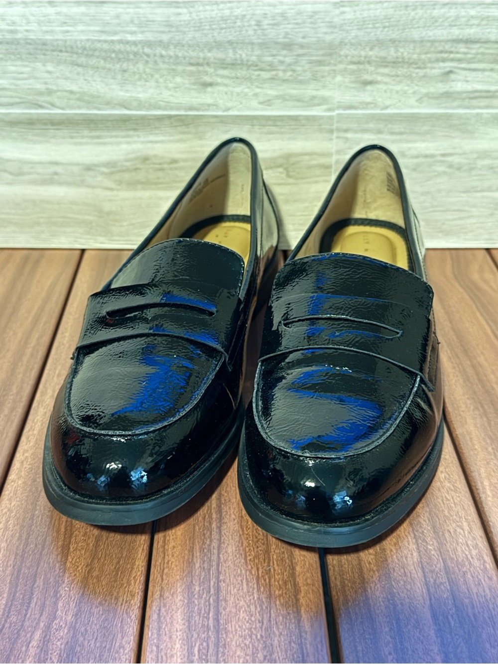 Kelly & Katie Black Patent Leather Penny Loafers